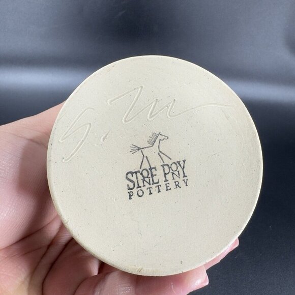 Stone Pony Pottery Single Tumbler Cup Drinking Mug Signed Illinois American Cup - Picture 6 of 10